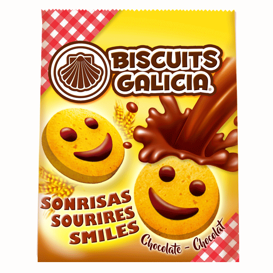 Bolsa galletas Sonrisa rellena chocolate Biscuits Galicia merienda desayuno para llevar