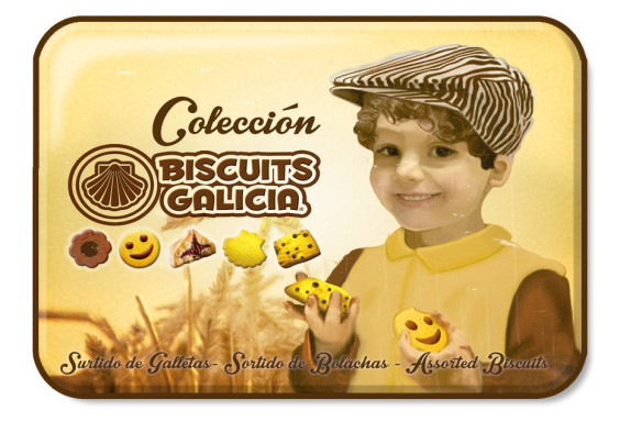 lata galleta chocolate envasada individualmente café merienda desayuno regalo Biscuits Galicia
